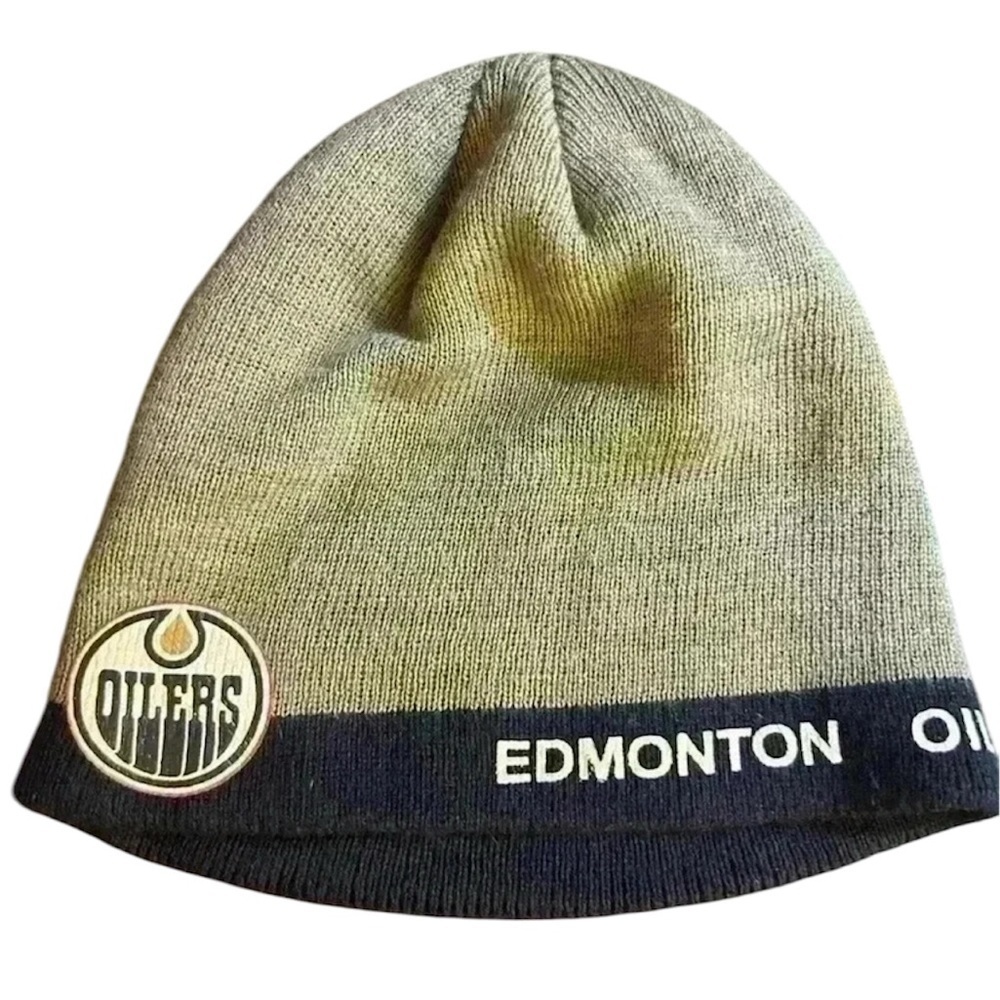 NHL  Edmonton Oilers knit hat grey and blue